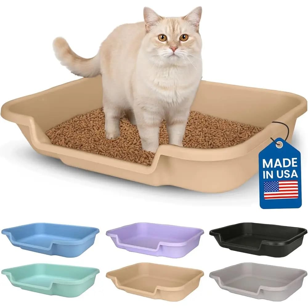 KittyGoHere Lettiera per Gatti Anziani, Confezione da 1, Grande Lettiera a Basso Ingresso Tipo Sabbia da Spiaggia, Dimensionata per il Comfort dei Gatti, Perfetta per Gatti Anziani