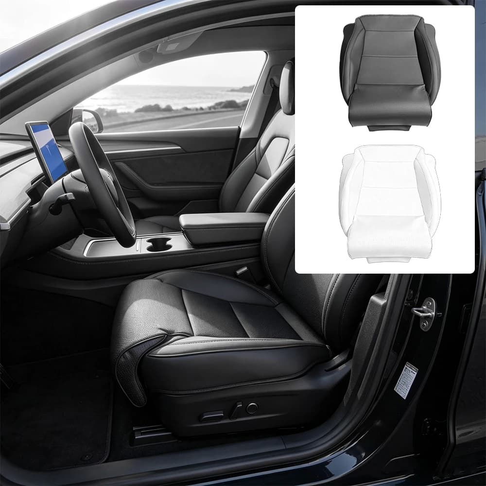 Car Front Seat Cushion Leg Support Extension Seat Cover Pad Memory Foam Cushion Interior Accessories For Tesla Model Y Juniper