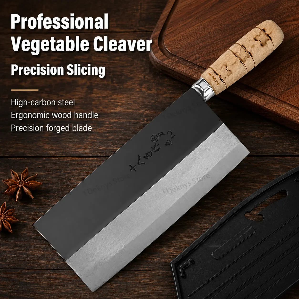 SHIBAZI Professional Chef Knife Hand Forged Carbon Steel Cleaver Butcher Knife with Wooden Handle Meat Slicer Kitchen Knife