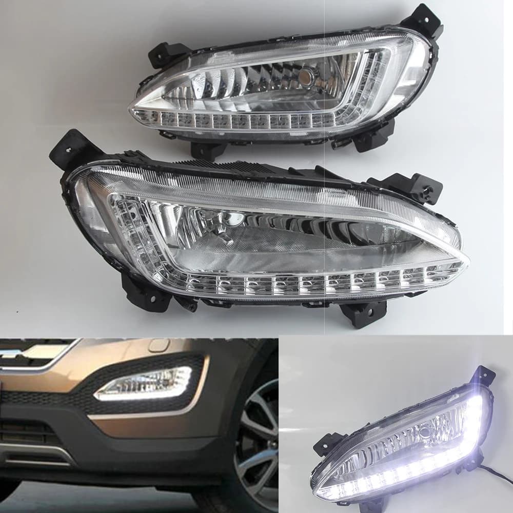 Auto bumper Front Grid Fendinebbia Mounting For Hyundai Santa Fe IX45 2013 2014 2015 Diurno DRL Head Lamp LED Fendinebbia