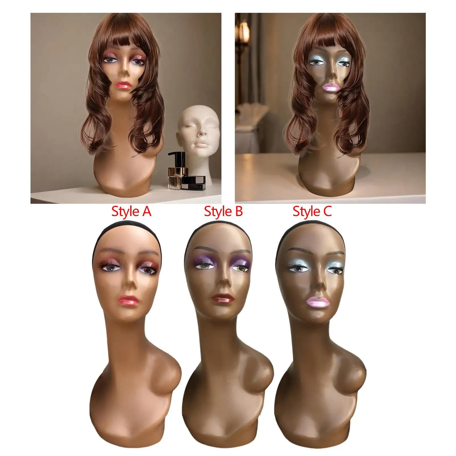 Testa di manichino da donna con accessorio per spalla Occhiali da styling portatili leggeri Espositore per gioielli per uso personale da barbiere
