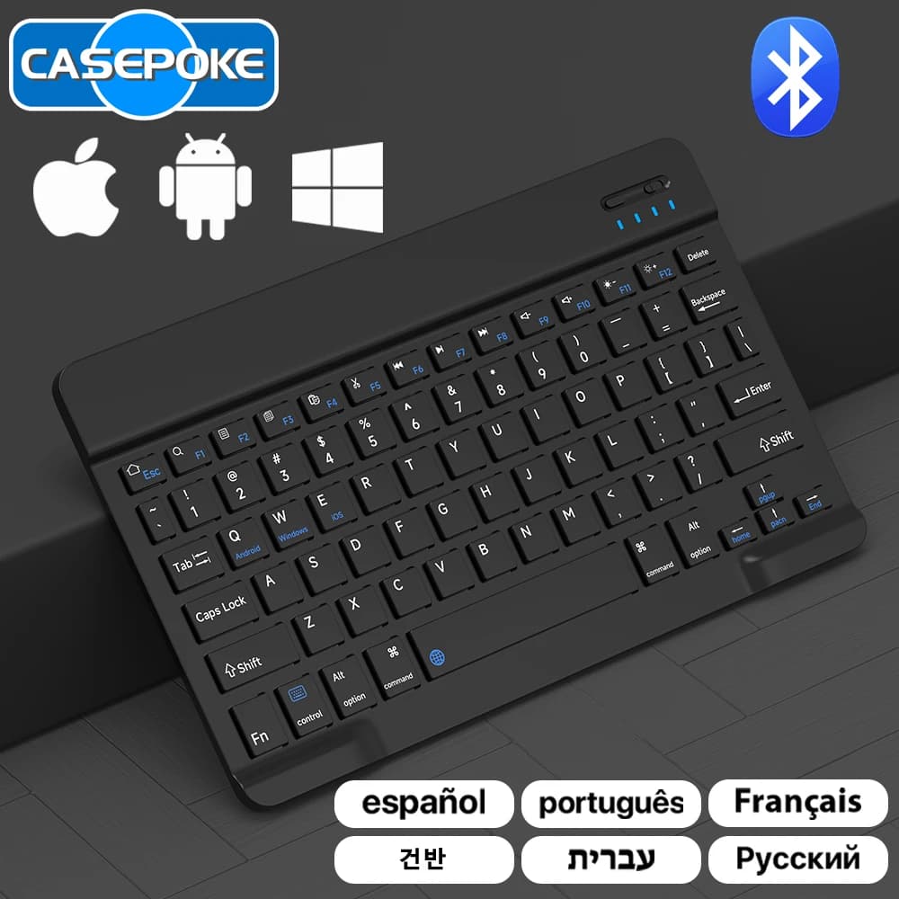 CASEPOKE For iPad Xiaomi Samsung Huawei Tablet Phone Keyboard Bluetooth and Mouse Mini Keyboard Wireless Android IOS Windows