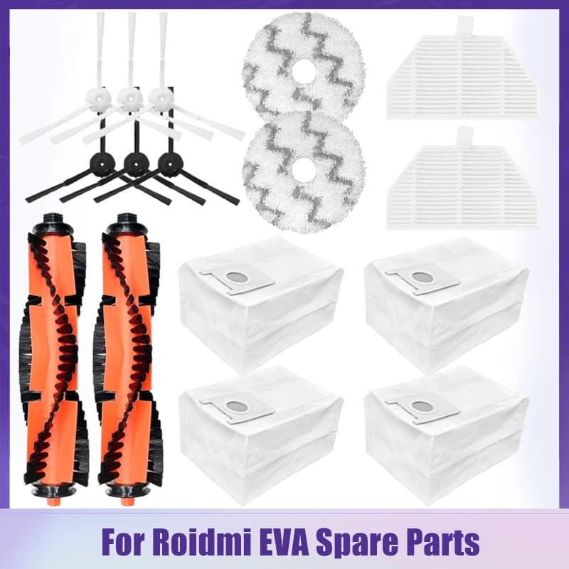 Per Xiaomi Roidmi EVA Autopulente Svuotamento Robot Aspirapolvere/SDJ06RM Pulitore Spazzola Laterale Principale Filtro Hepa Mop Panno Sacchetti Per La Polvere Parti