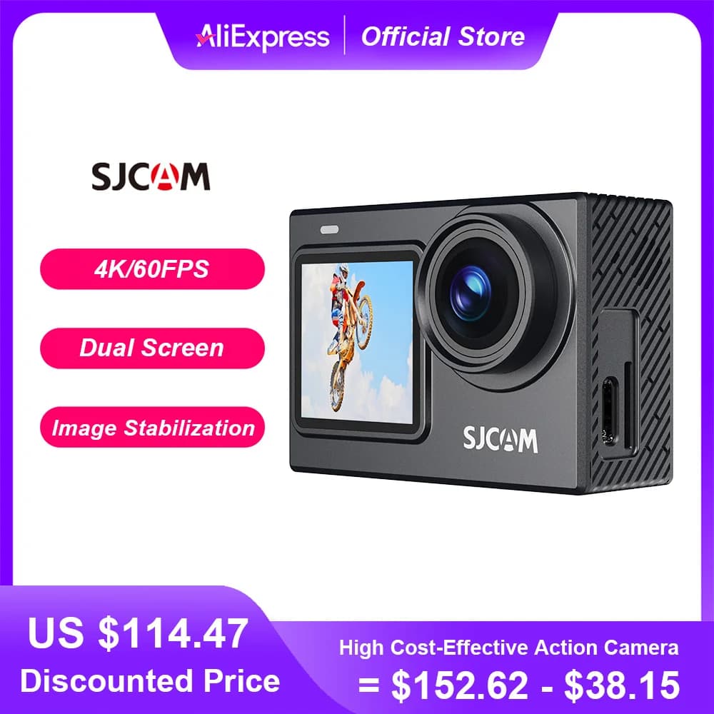 SJCAM SJ6 Pro 4K Doppio Schermo Action Camera Touch Screen Impermeabile Sport Cam WiFi Visione Notturna Stabilizzazione Giroscopio a 6 Assi