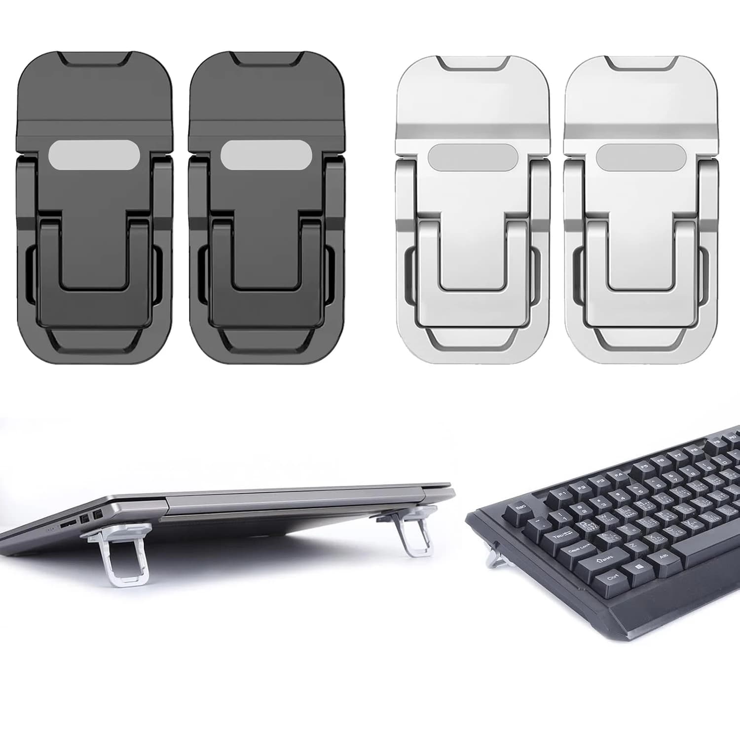 2PCS Portable Foldable Laptop Stand Adjustable Notebook Riser Bracket Universal Cooling Keyboard Holder for Notebook