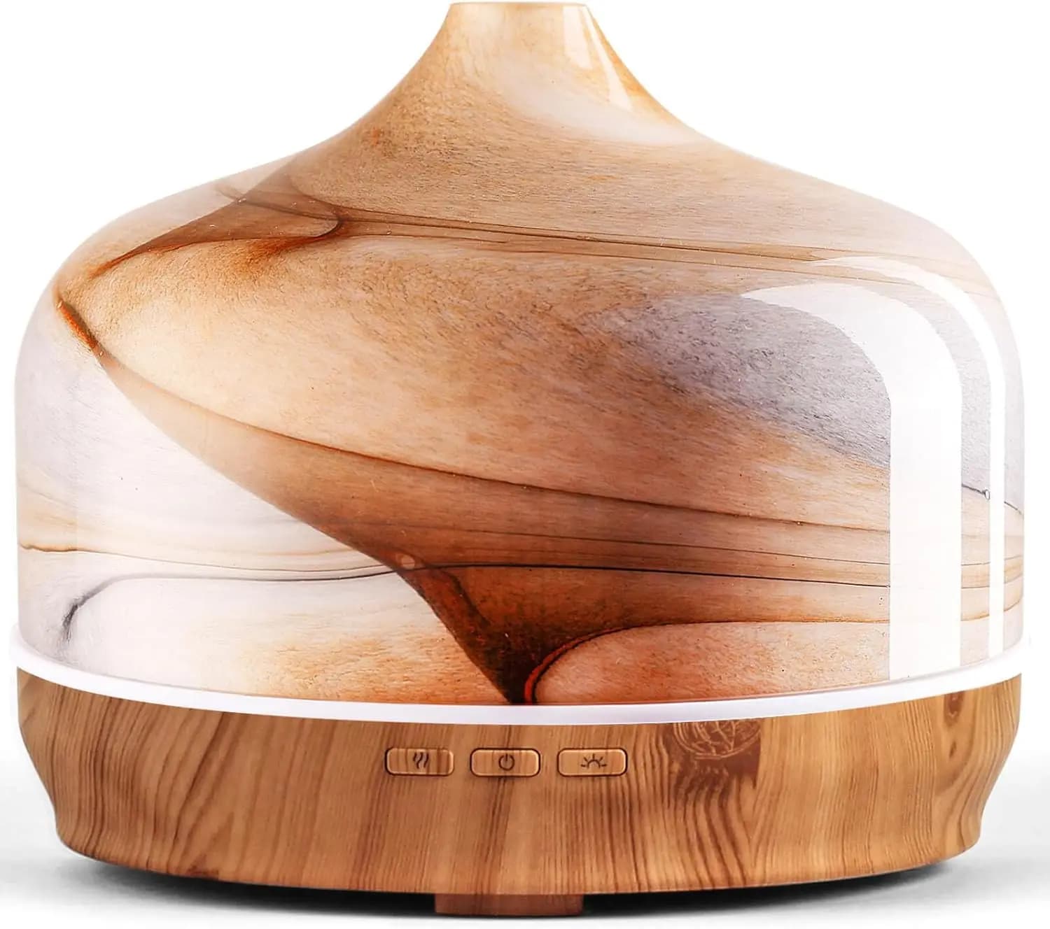 Diffusore di Oli Essenziali a Nebbia Fredda Ultrasonica da 500ml, 15-21 Ore di Autonomia, Spegnimento Automatico per Camera da Letto, Yoga, Ufficio