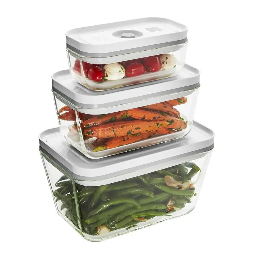 Contenitori in Vetro per Alimenti Fresh & Save, Set da 3 Pezzi, Contenitori per Preparazione Pasti di Varie Dimensioni