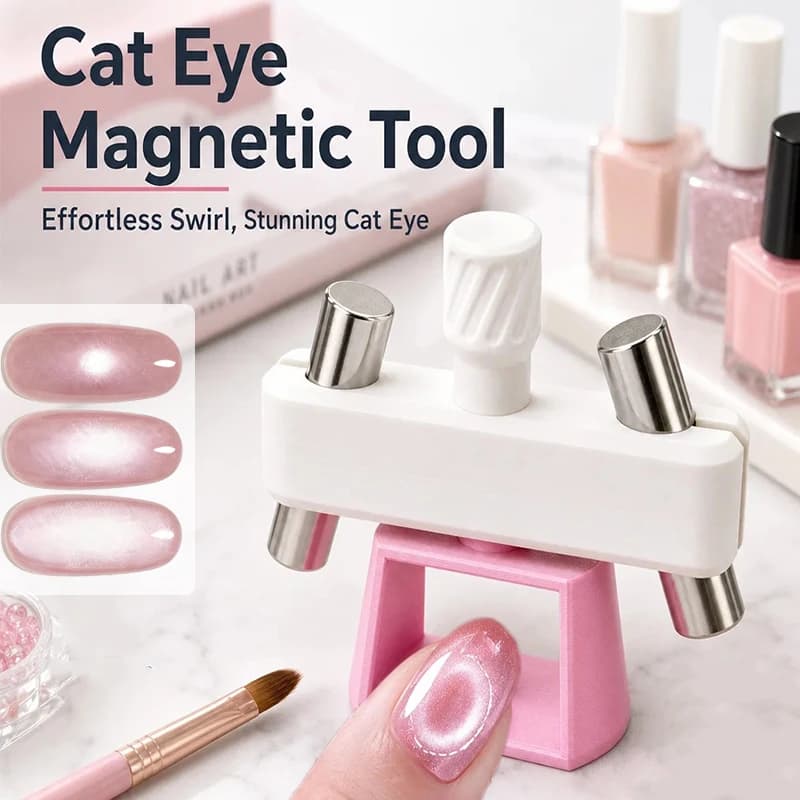 Automatic Cat-Eye Nail Tool Super Strong Rotating French Manicure Gel Polish Glass Bead Magnet DIY Nail Art Tool for Beginners