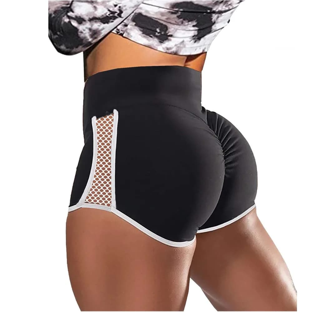 Pantaloncini sportivi a vita alta Pantaloncini da yoga per esercizi da corsa corti elasticizzati da donna multiuso ad asciugatura rapida