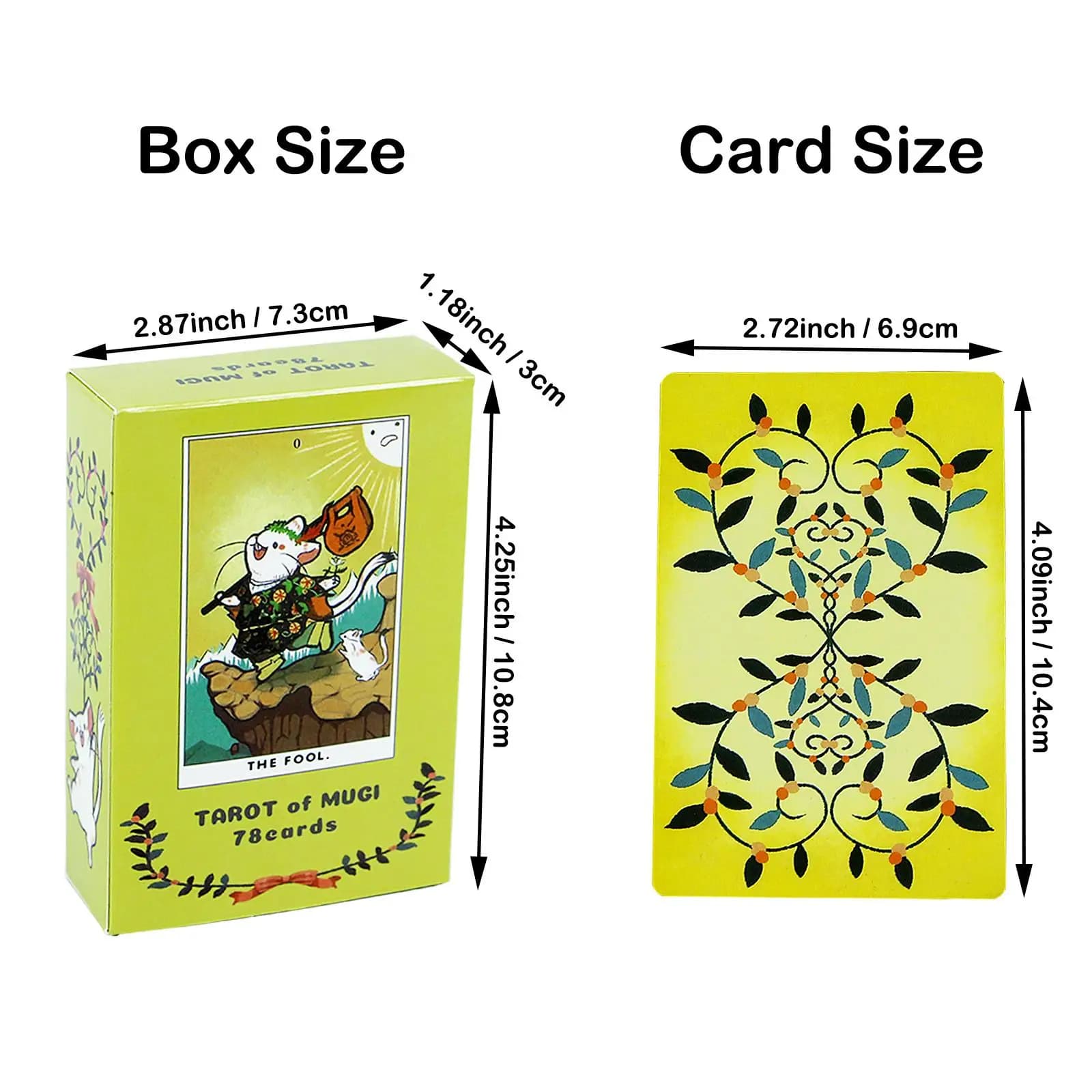 Tarocchi di MUGI, 78 adorabili carte dei tarocchi, mazzo di tarocchi animali per principianti 11*6,5 cm