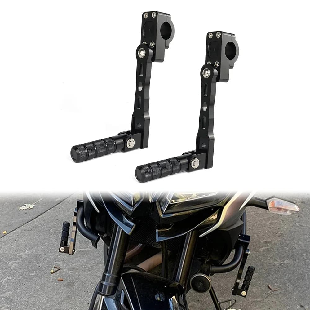 Kit Pedane Regolabili per Moto da 22mm (7/8") e 28.8mm (1 1/8"), Pedane Autostradali, Estensioni Poggiapiedi Regolabili, Supporti per Pedane