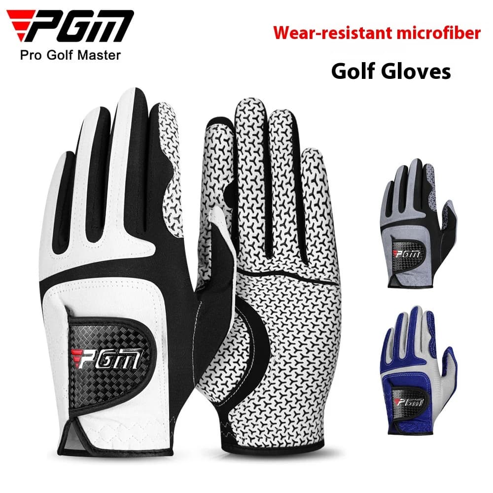 Guanti da golf PGM Guanti magici elastici da uomo Guanti in tessuto in microfibra traspirante antiscivolo Singola mano sinistra Blu/Bianco/Grigio ST037