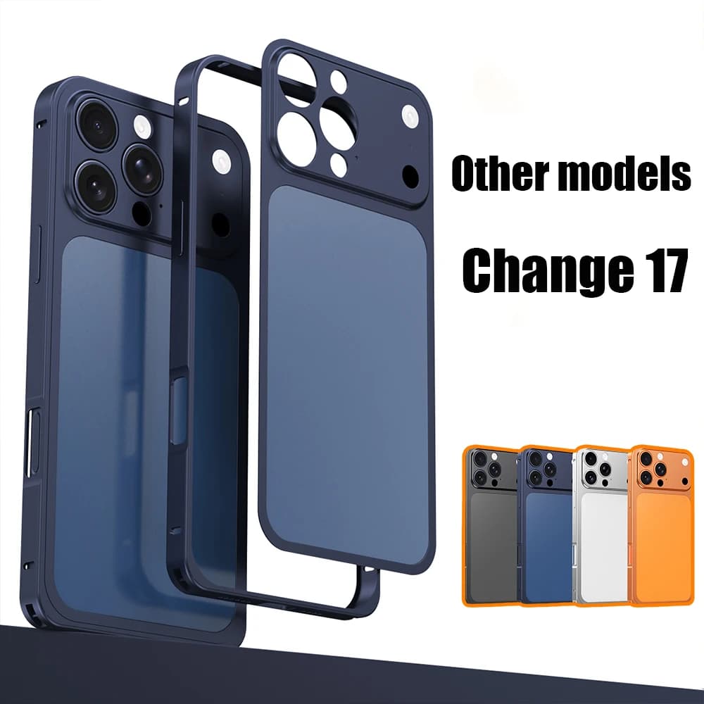 Cambia istantaneamente 17 Custodia sottile con piastra posteriore in metallo staccata per iPhone 16 15 14 13 Pro Max Bare Machine Feel Copriobiettivo Cover opaca