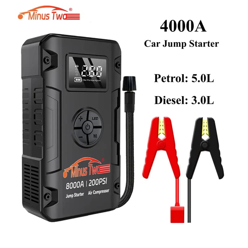 Avviatore di Emergenza per Auto 4000A, Power Bank Portatile con Pompa d'Aria 150PSI, Dispositivo di Avviamento per Batteria Auto 2026