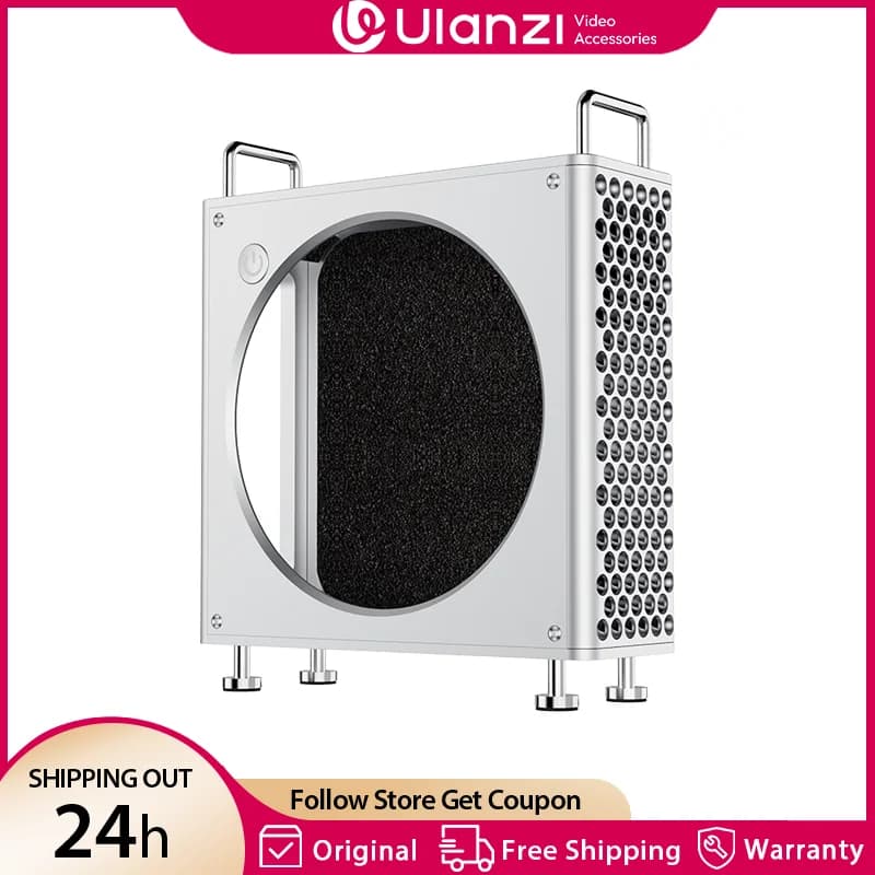 Ulanzi QT01 Mac Mini Custodia in lega di alluminio per Mac Mini M4/M4 Pro Dissipazione del calore ottimizzata Fai da te MAC Mini supporto Configurazione magnetica