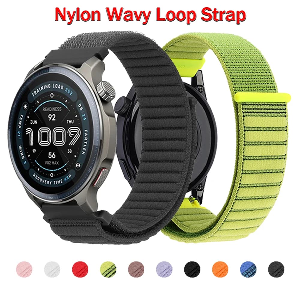 Cinturino in nylon da 20/22mm per cinturino Amazfit BALANCE/BALANCE 2 Amazfit Bip 6 5 UNITY/GTS 4 3/GTR mini 4 2e 3/Active 2