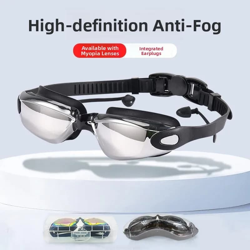 High Definition Adult Swimwear, Electroplated, Silicone, Waterproof, Anti-fog, with Miopi Protection, for Sport and Fitness