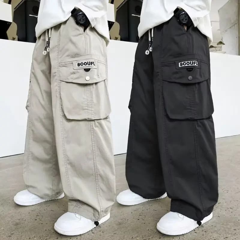 2025 Nuovi ragazzi pantaloni causali autunno bambini pantaloni sportivi in cotone allentato 110-170 pantaloni neri per bambini abbigliamento primaverile per bambini