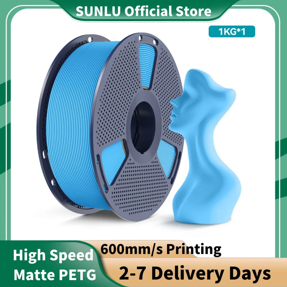 SUNLU Filamento PETG opaco ad alta velocità da 1 kg 1,75 mm - Stampa ultra veloce da 600 mm/s, senza incordatura, PETG per Creality, Prusa, Bambu Lab