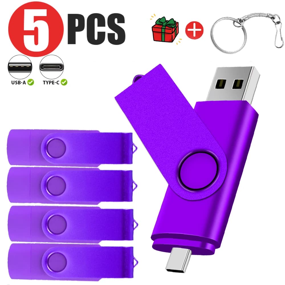 5 PZ LOTTO Chiavette USB 128 GB Portachiavi gratuito Pen Drive 64 GB TYPE-C Memory Stick 32 GB Promozionale Verde Blu Chiavetta USB 16 GB