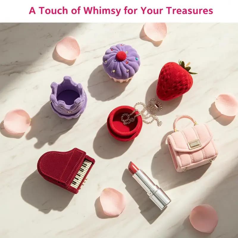 1Pc Lovely Velvet Jewelry Box Container Wedding Ring Box For Earrings Necklace Bracelet Display Gift Box Holder 13 Styles