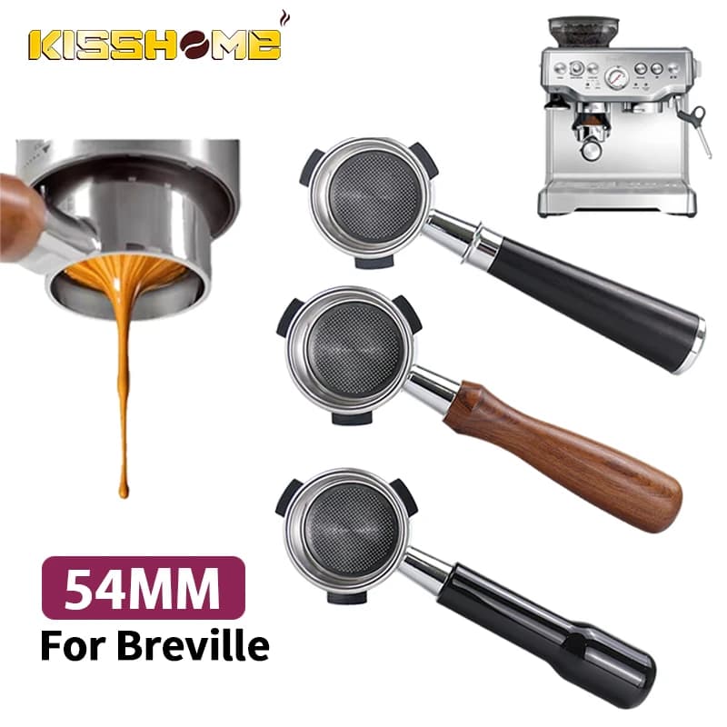 54mm Coffee Bottomless Portafilter Naked Fit Breville Sage 870 878 879 Double Spout Espresso Machine Accessories Barista Tools