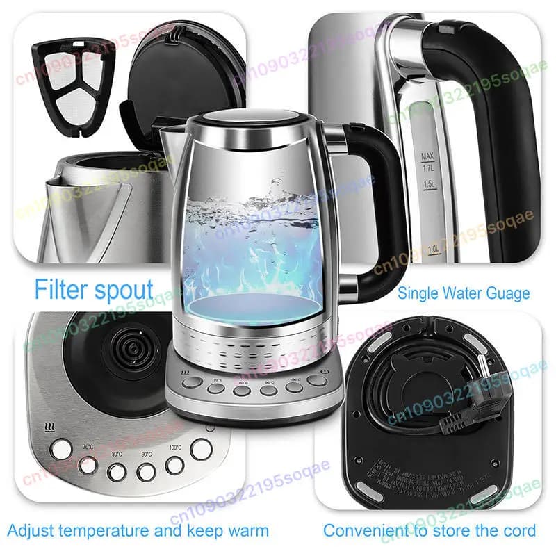 Sonifer 1.7L Smart Electric Kettle, Kitchen Tea & Coffee Thermo Pot with Temperature Control and Keep-Warm Function
