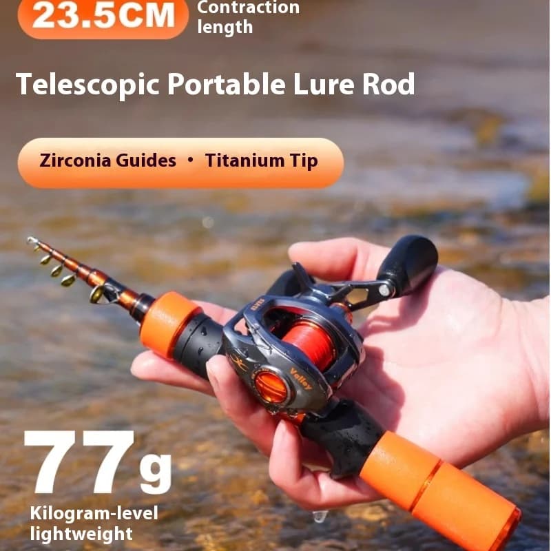 CADENCE Elf Canna da pesca telescopica ultraleggera Mini canna da spinning portatile ad azione rapida a 6 sezioni per trota Creek
