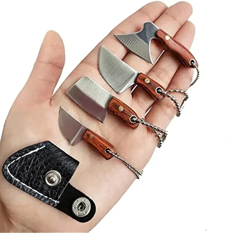 4 Mini coltelli da cucina in acciaio inossidabile pz/set portachiavi mannaia Pocket Utility Knife utensili da taglio per la pesca