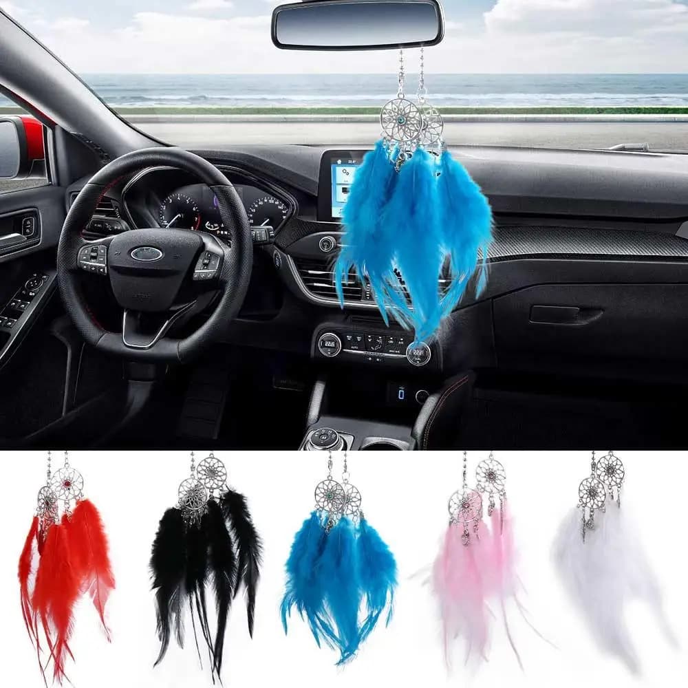 Gifts Mini Decoration Home Rearview Mirror Handmade Wall Hanging Wind Chimes Feather Dream Catcher Dreamcatcher Car Pendant