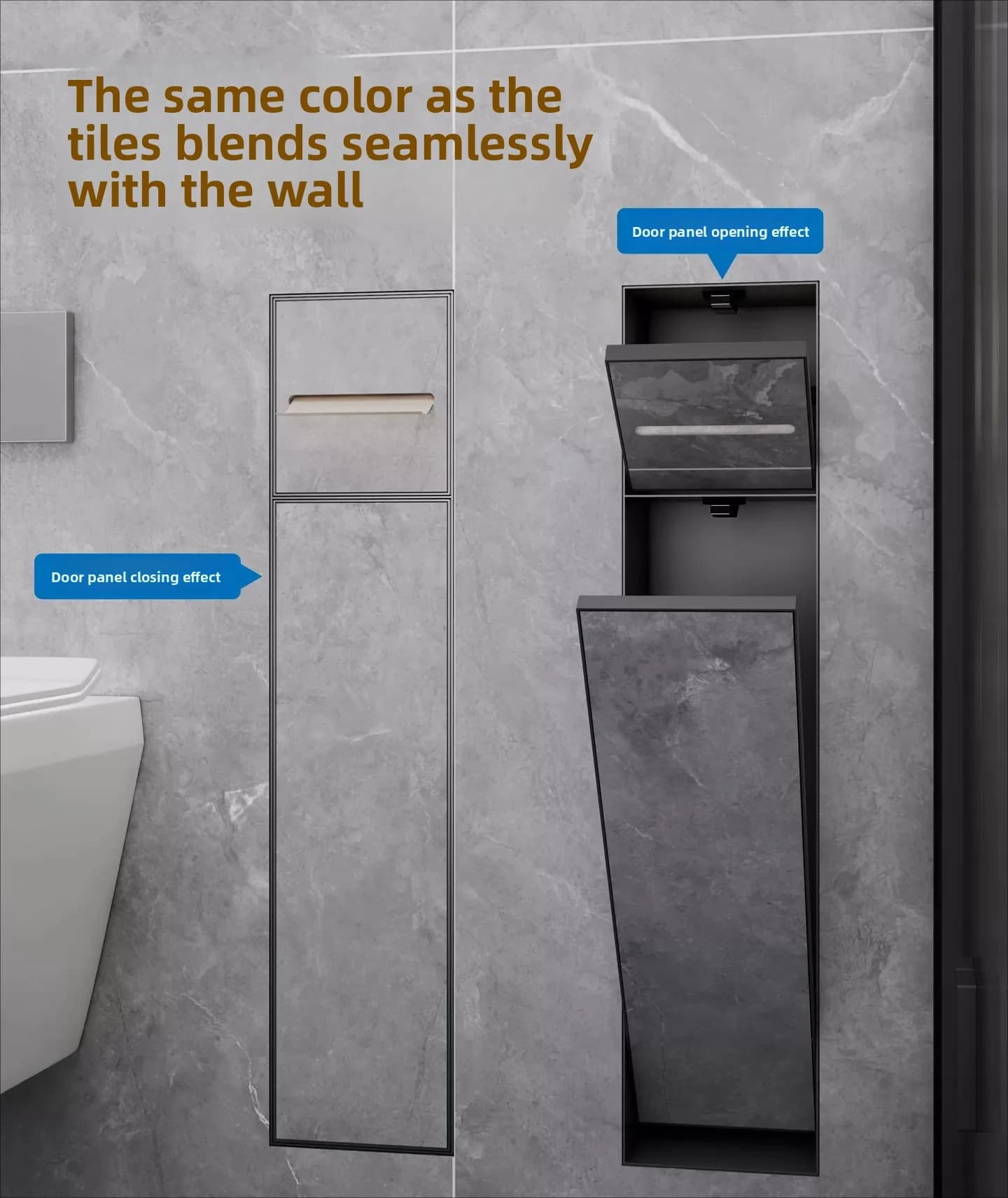 Recessed Toilet Brush Holder 304 Stainless Steel 2-in-1 Toilet Paper Dispenser in-wall Bathroom Niche