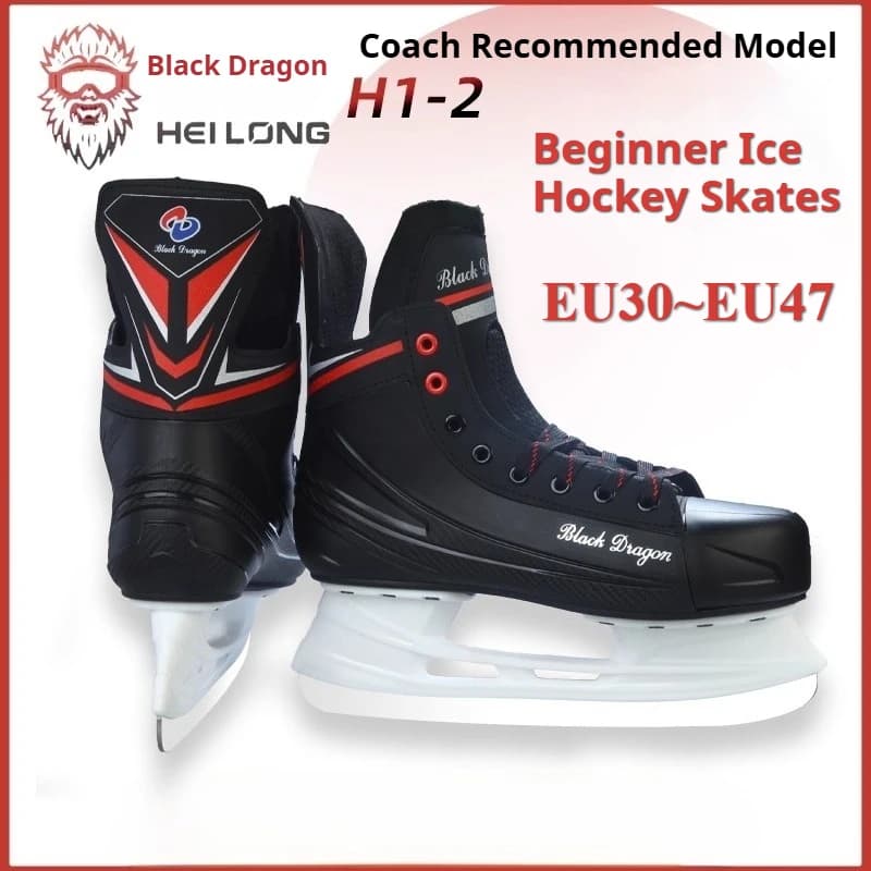 Black Dragon Ice Skating Shoes Winter Outdoor Ice Figure Skates Shoes Thicken Roller Skate Ice Skating Shoes for Adults Teenager