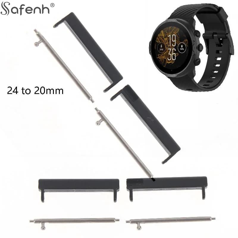 1 pair of 24mm to 22mm/20mm high quality metal strap adapters for 7/9/D5i Smartwatch Accessories Smart Watch spare connector