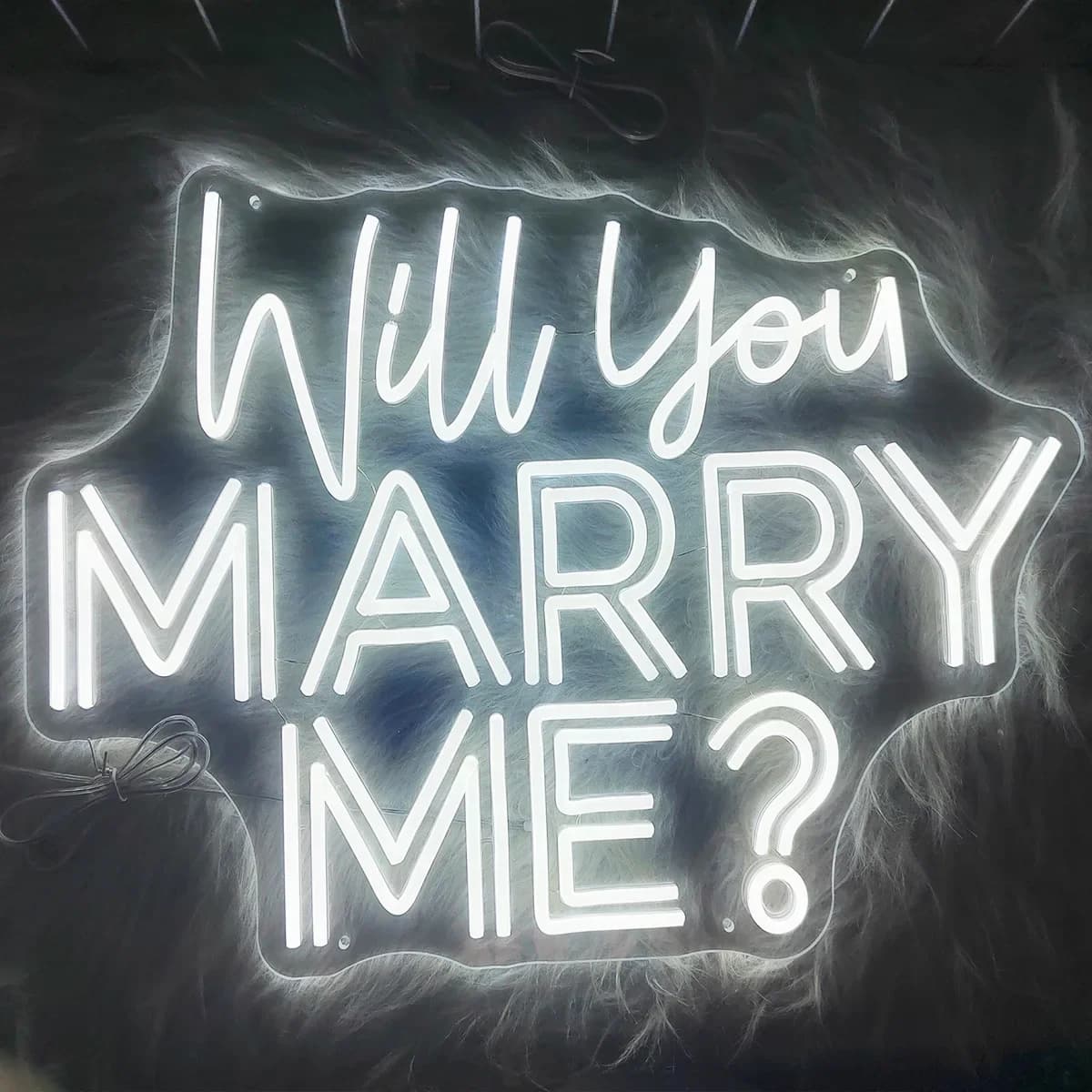 Insegna LED Neon 'Mi Vuoi Sposare?' da Appendere, Luce Decorativa per Proposte di Matrimonio, Feste di Compleanno, Decorazioni Romantiche