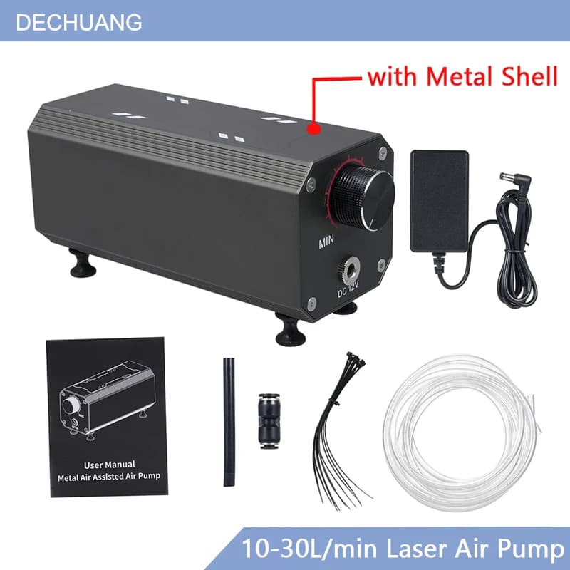 AC 110 V/220 V Air Compressor Air Assist Laser Air Assist Pump for Laser Cutting and Adjustable Engraver 10-30 L/Min with Metal Gauge