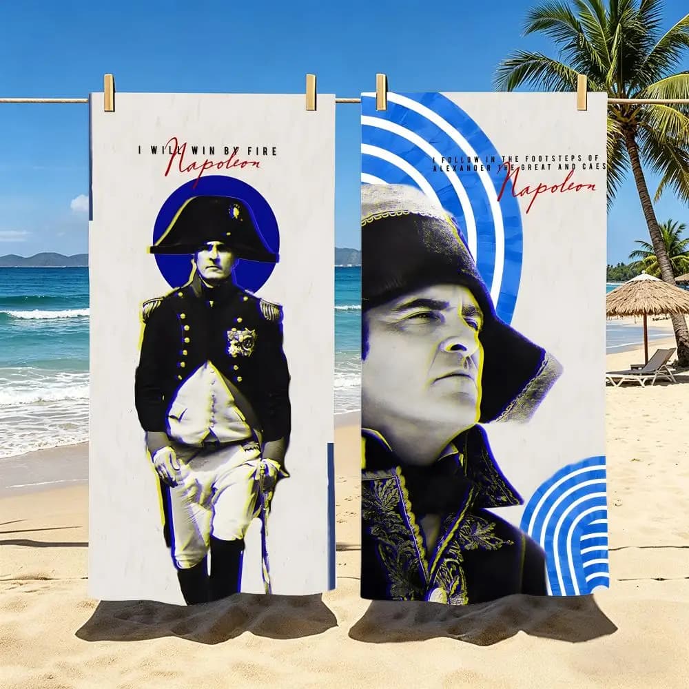 Asciugamano da ufficio Person Napoleon Bonaparte in poliestere, ad asciugatura rapida, anti-sabbia, per piscina, viaggi e vacanze estive