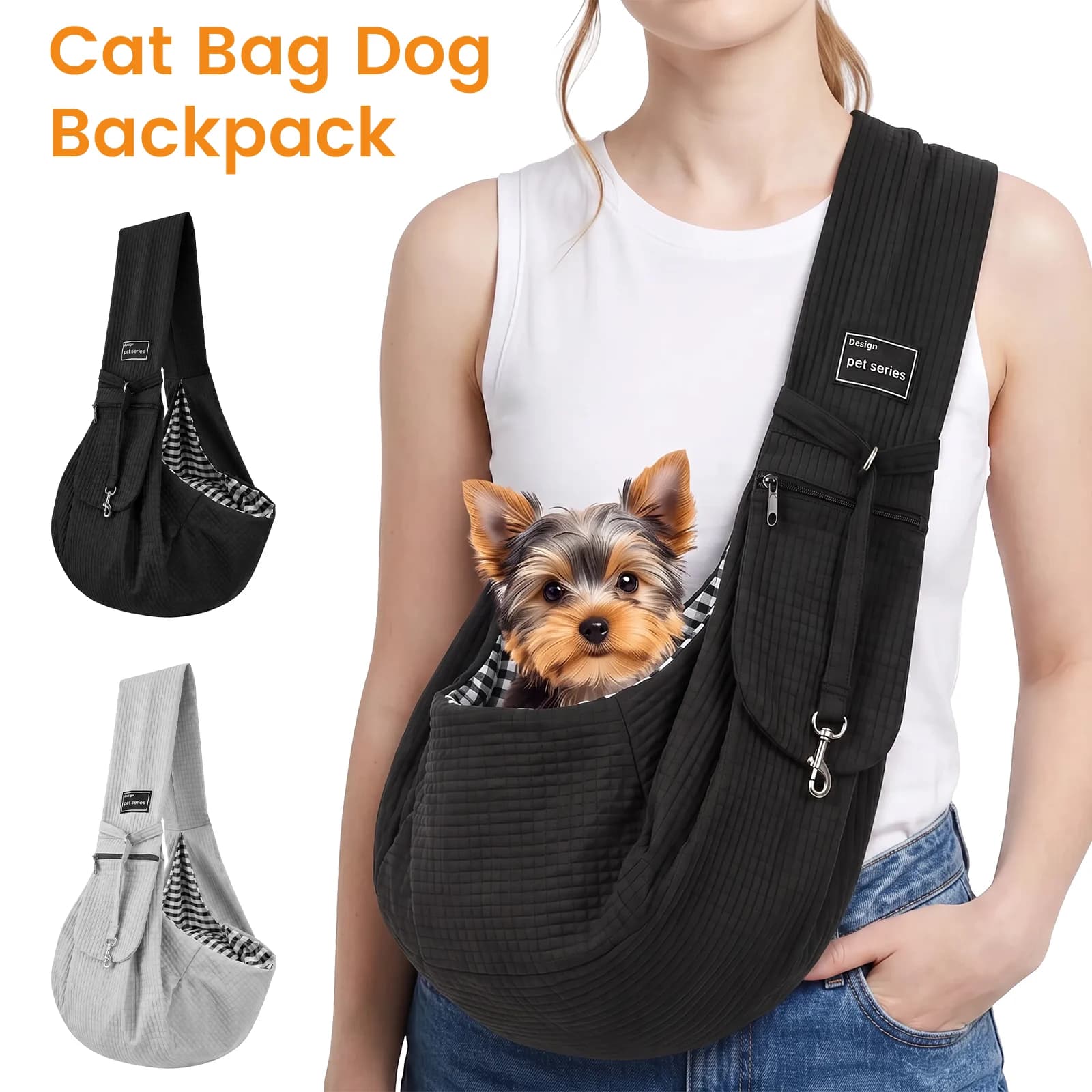 Pet Cat Dog Carrier Backpack Breathable Dog Sling Carrier Lightweight Travel Tote Shoulder Bags Secure Pet Carrying Supplies