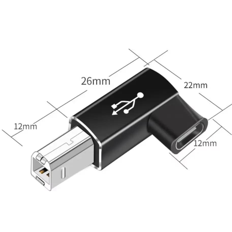 1Pcs USB Type C Female To USB B Male Adapter For Scanner Printer OTG Converter USB C Data Transfer Adapter