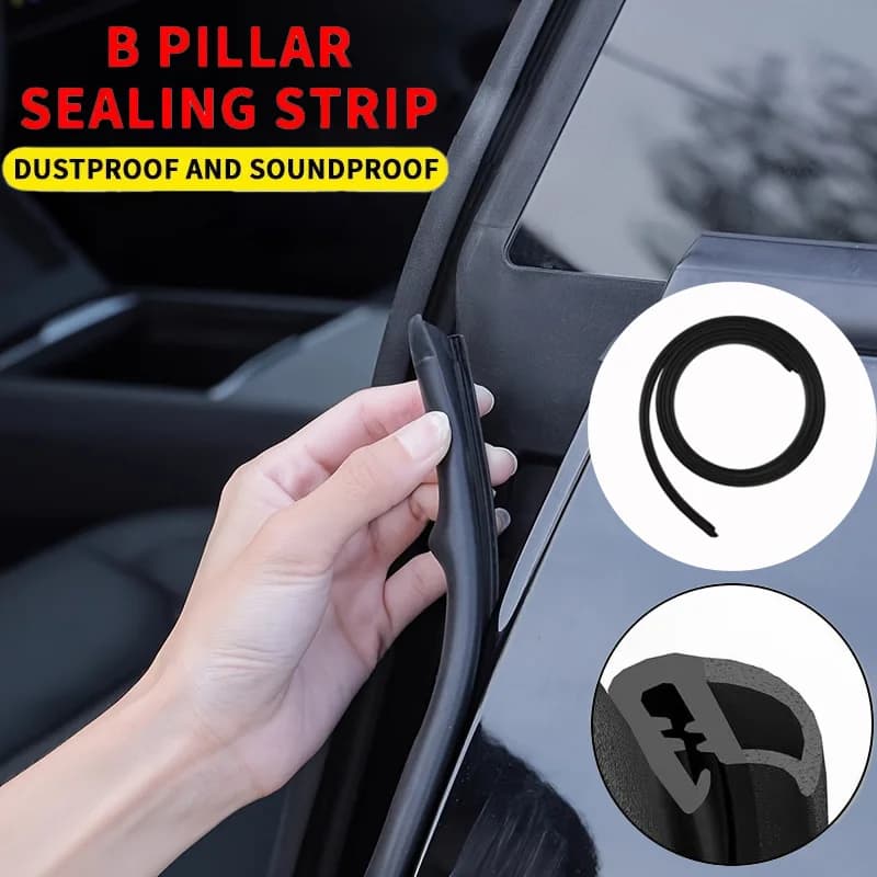 Striscia di tenuta del pilastro B in gomma elastica per strisce di tenuta in gomma per auto del pilastro B senza adesivo Accessori sigillanti per protezione del bordo della porta automatica