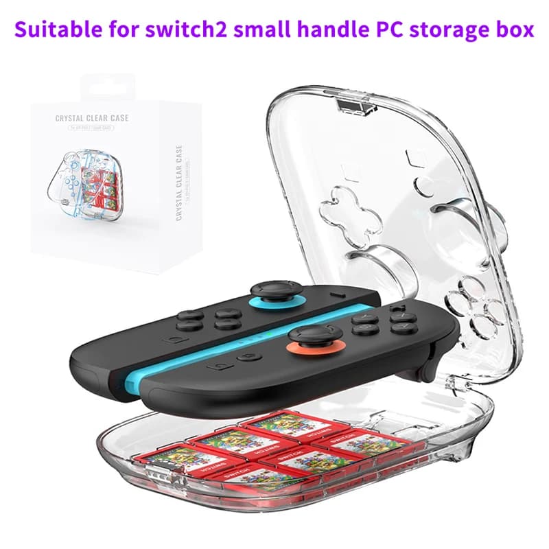 Custodia Protettiva Trasparente Antipolvere per Joy-Con di Switch 2 e Scatola Porta Schede di Gioco per Switch 2