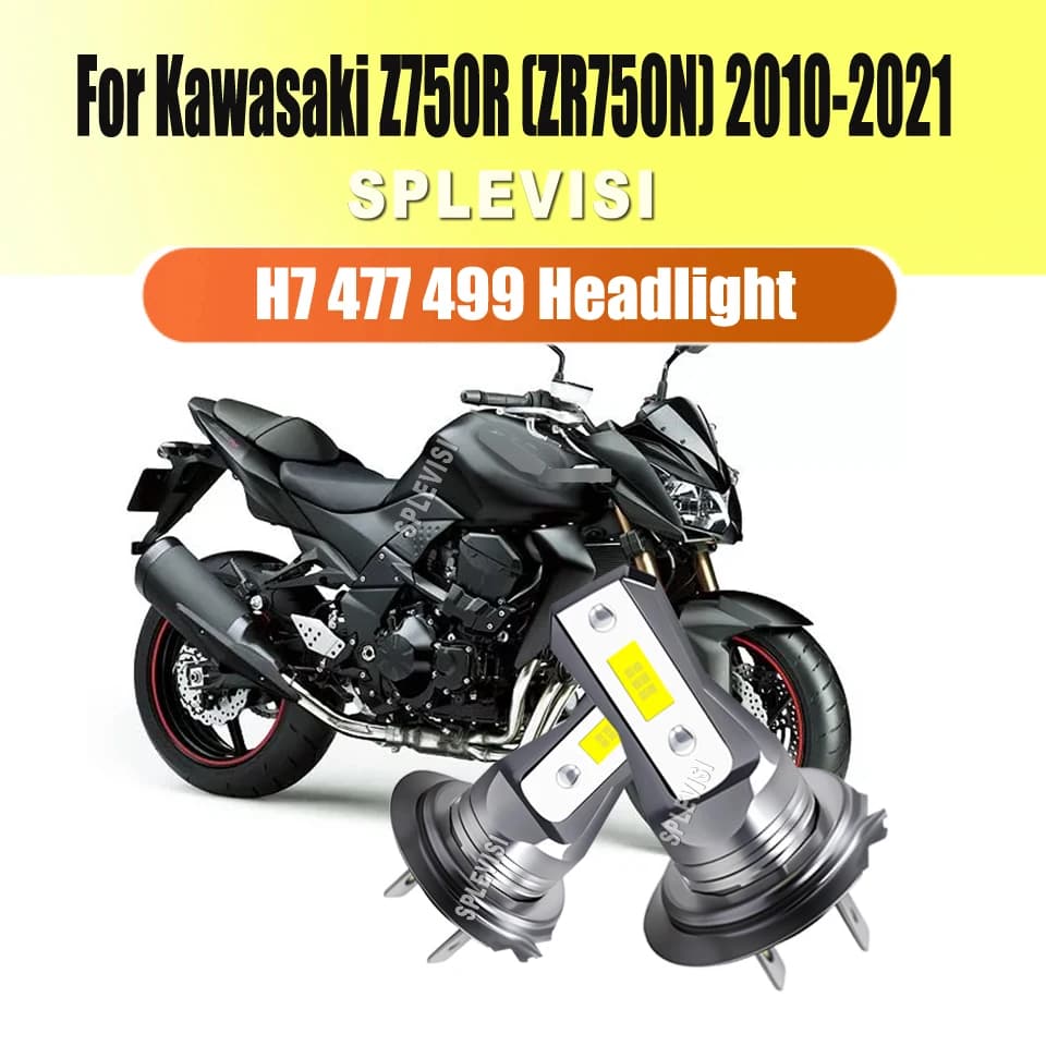 Lampadine per fari moto LED H7 45W - Modello fascio ottimale bianco brillante per Kawasaki Z750R (ZR750N) 2010 2011 2012 2013-2021