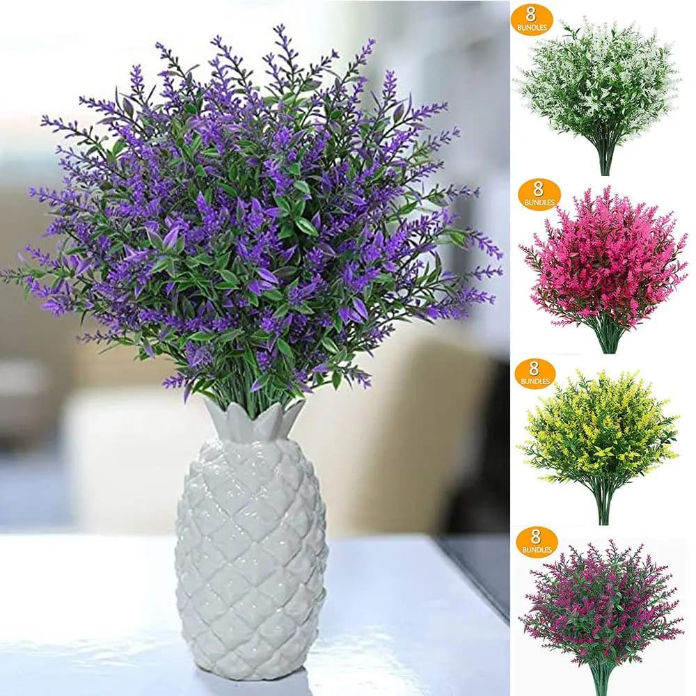 1 Piece Artificial Lavender Resistant to fading, Photo Accessories, Fin Plant for Home and Garden Decorations