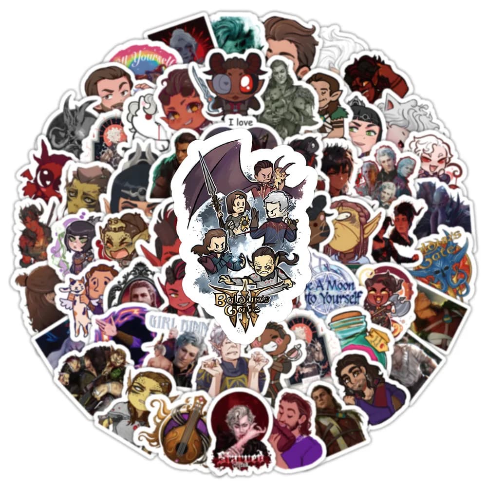 10/50/100PCS Gioco di ruolo caldo Baldur's Gate 3 Graffiti Adesivi BG3 Cartoon Decal Notebook Telefono Chitarra Adesivo impermeabile