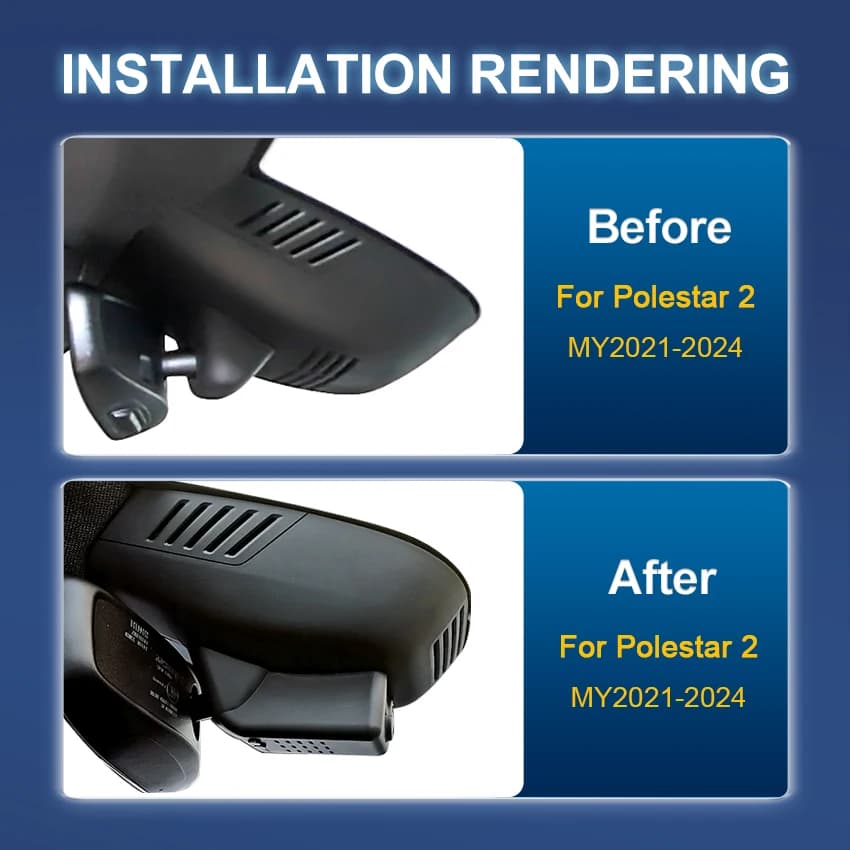 Dash Cam 4K Plug and Play per Polestar 2 2021 2022 2023 2024, Registratore per Auto con WIFI, Dispositivo di Registrazione DVR per Auto