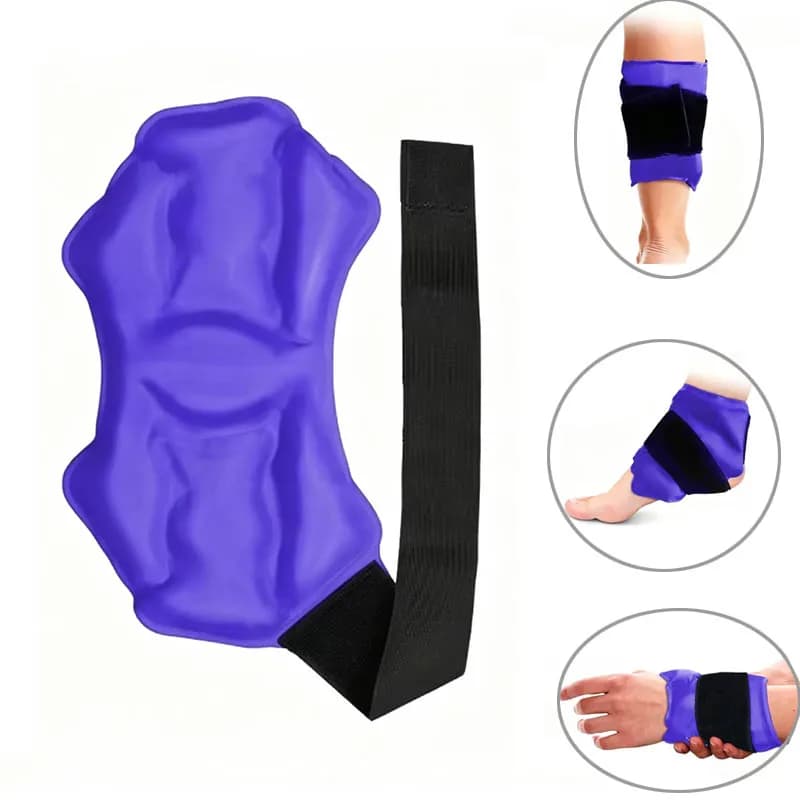 Terapia Gel riutilizzabile Confezione fredda Tutore per caviglia Confezione di ghiaccio Avvolgimento per lesioni Supporto per caviglia caldo freddo per distorsioni di sollievo dal dolore