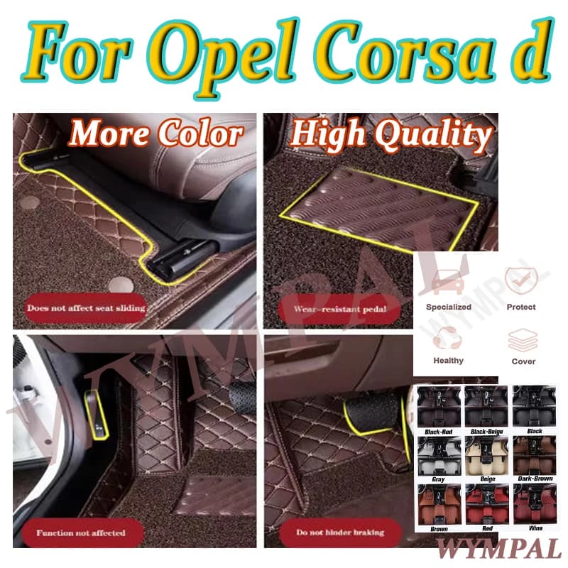 Tappetini per auto personalizzati di lusso per Opel Corsa d 2007 2008 2009 2010 2011 Auto Automotive In pelle Uomo Donna Tappetini per auto completi