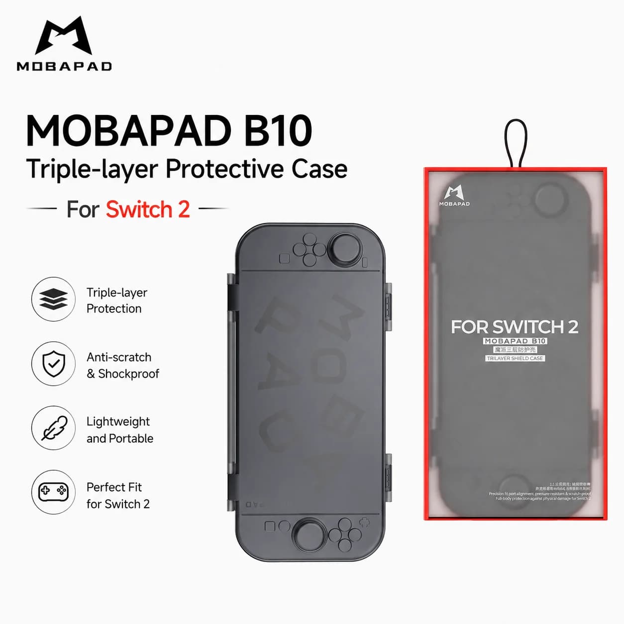 Custodia Protettiva MOBAPAD B10 per Nintendo Switch 2, Borsa da Viaggio Portatile Anti-Caduta, Custodia Sottile e Portatile per NS2