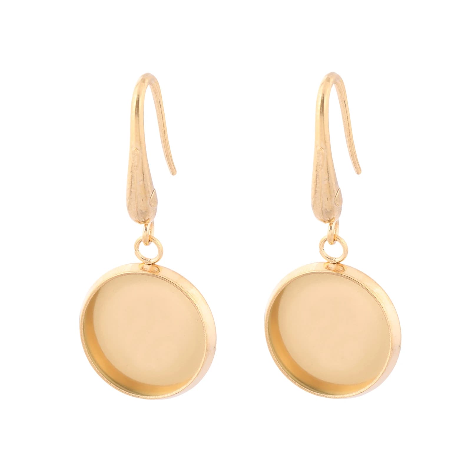 6 Pezzi Base per Orecchini in Acciaio Inox Compatibile con Cabochon da 12mm, Ganci per Orecchini Placcati Oro