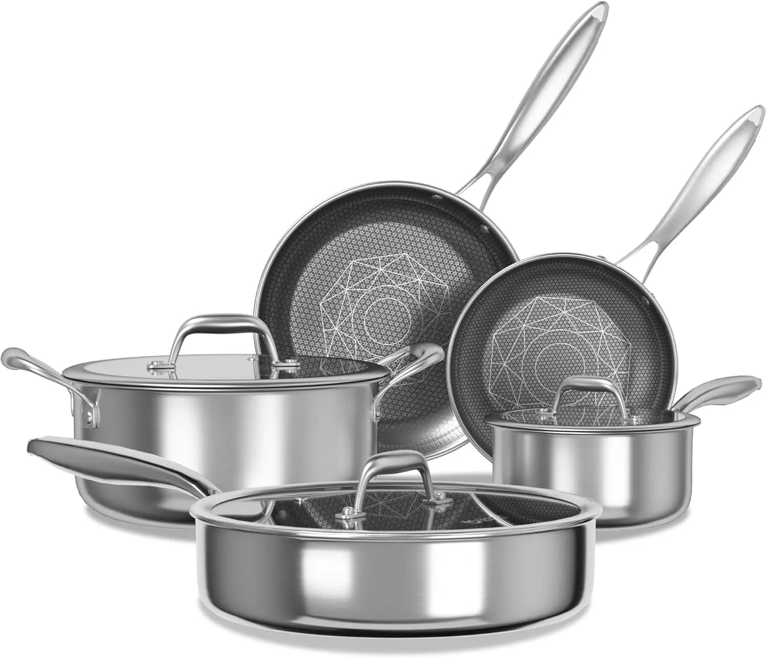 Stainless Steel Pots Set, Pots and Pots Set with Covers, Panels, Drawers, Soffritis and Pots for Soup, Non-stick