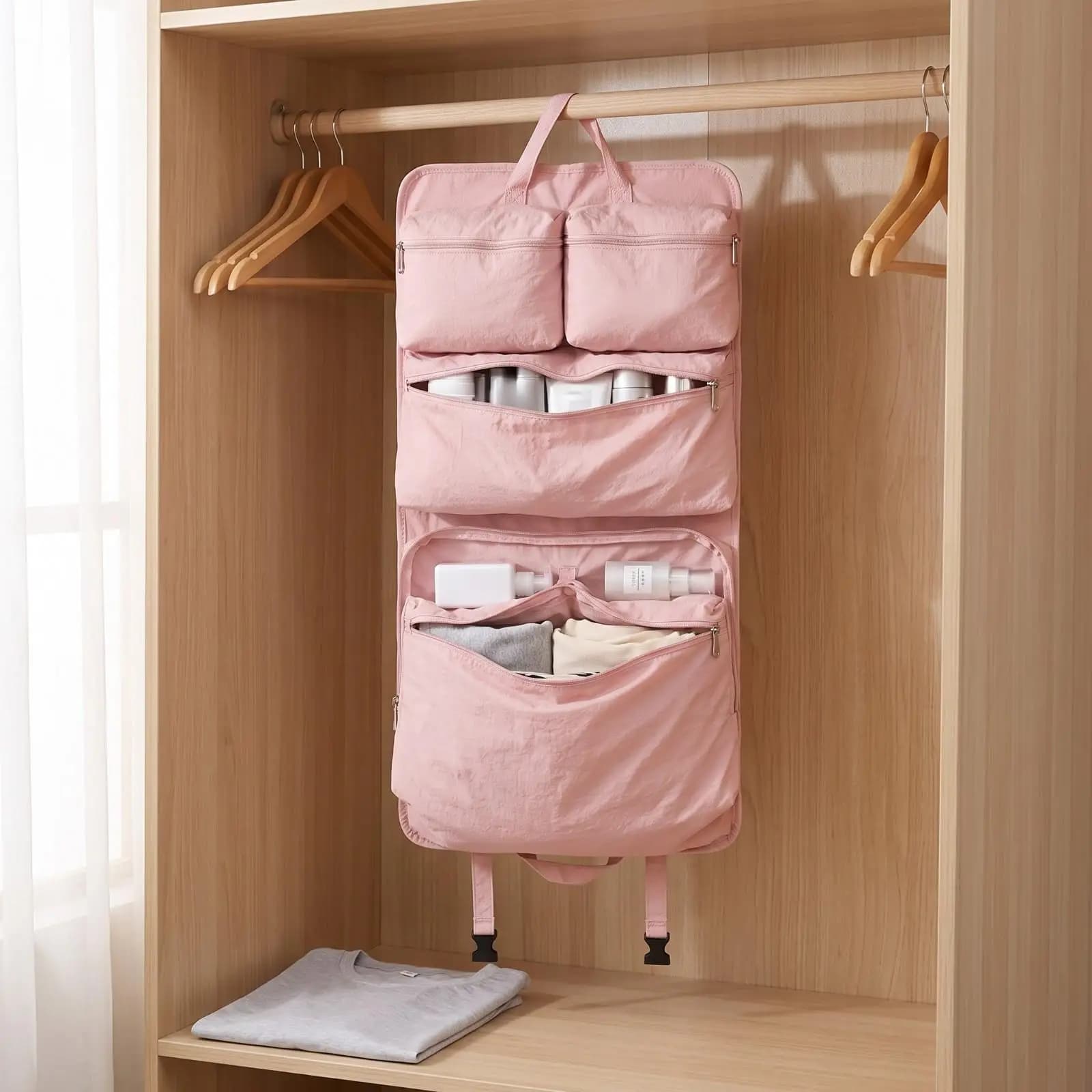 Travel Luggage Organizer Bag Foldable Suitcase Storage Bags with Zipper for Clothes Business Trip Packing Pouch Oxford Cloth